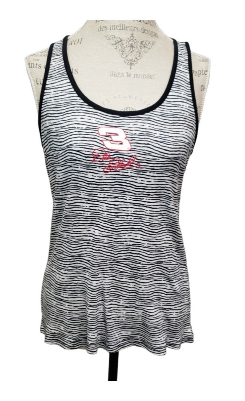 NASCAR for her Dale Earnhardt No. 3 Black Animal Print Crew Neck Tank Top